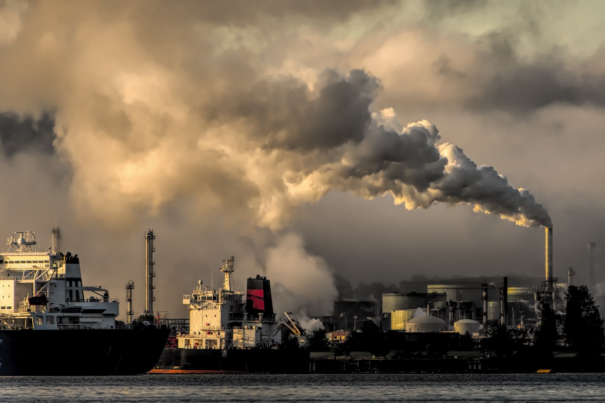 Industrial plant at dusk